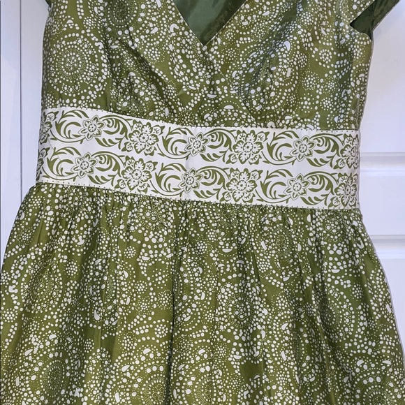 Liz Claiborne Green Patterned Midi Dress - Picture 3 of 10